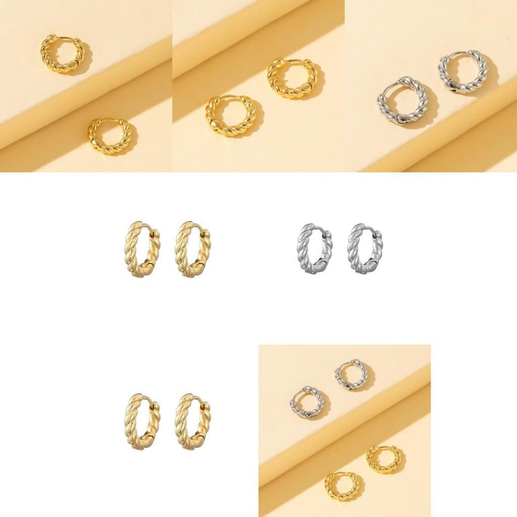 Creative Geometric Alloy Earrings Trendy And Versatile Hoop Design