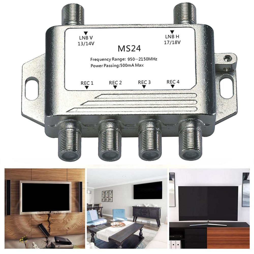 2 In 4 RF TV Satellite Splitter MultiSwitch FTA LNB Switch For Cascade Satellite Separation Antenna Cable Satellite Dropshipping