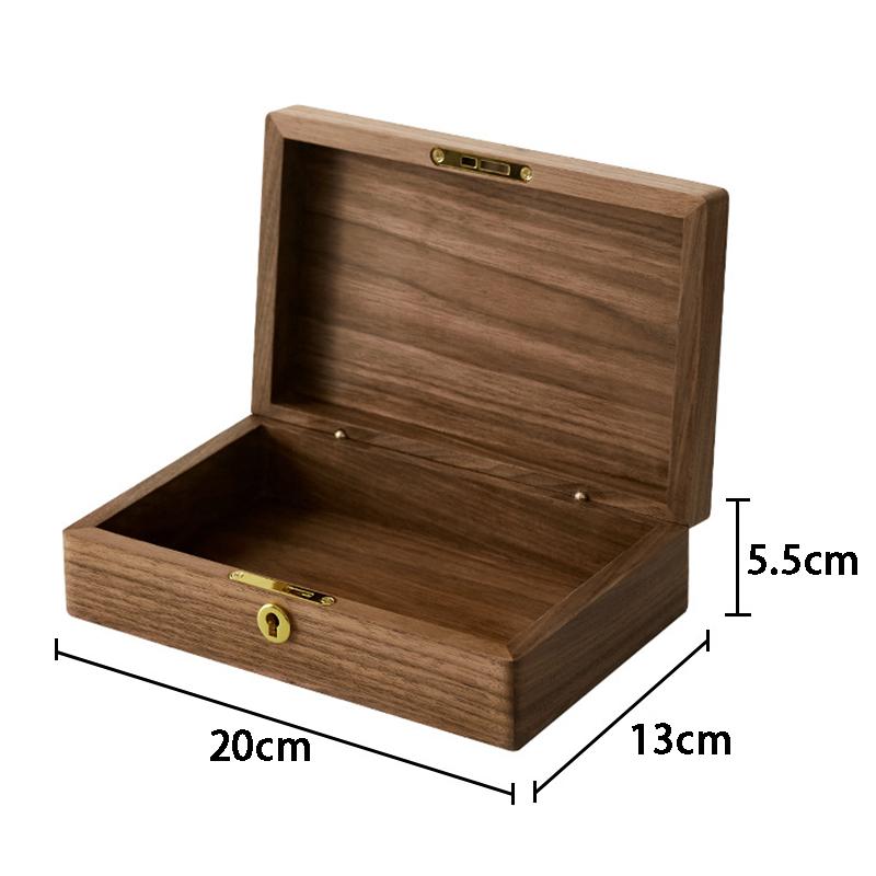

Solid Wood Jewelry Box Walnut Ring Earring Storage Display Boxes Luxury Women s Bracelet Jewelry Packaging Box with Lock