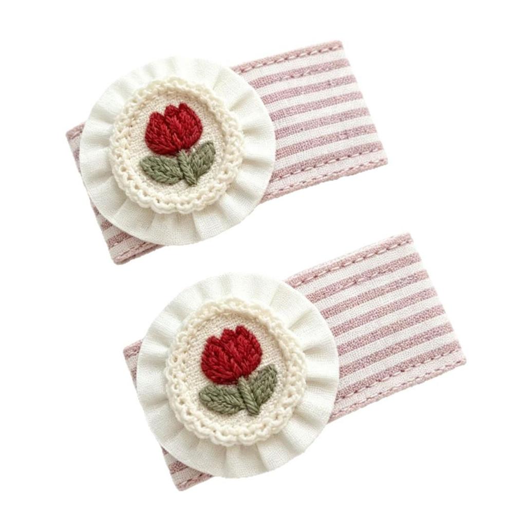 Nian Nian Colorful Fabric Square Hair Clip for Children