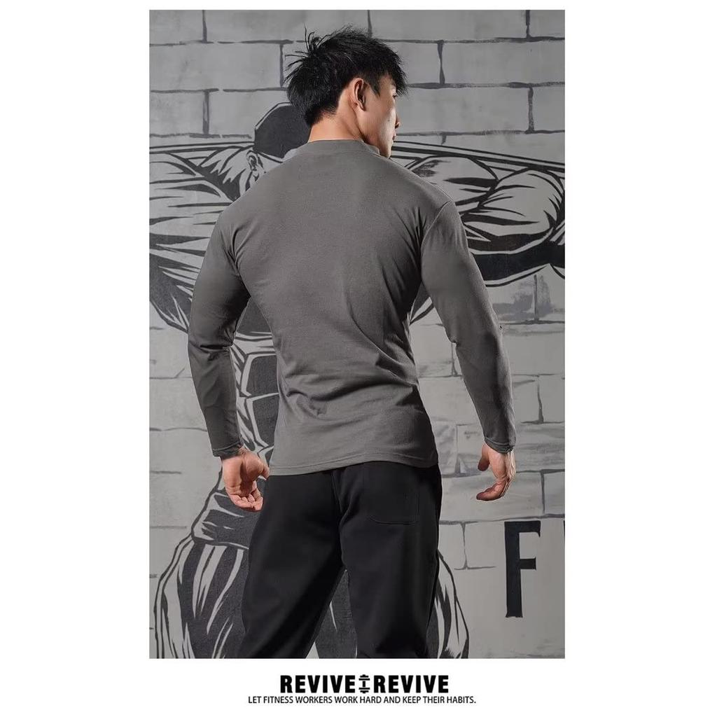 KULIXI Gym Slim Long Henley Training Long Sleeve Size M Men's T-Shirt, V-Neck, Fit, Sleeve, T-Shirt, Wear, Sports, Casual, Hoodie, Sweatshirt,