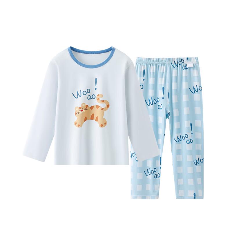 Qixiong Kids  Pure Cotton Long Sleeve Pajama Set 140