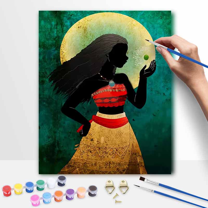 Disney Moana Art Paint By Number Kit Princess Drawing Canvas DIY Picture Home Decor Painting Wall Decor Crafts Gift For Living Room