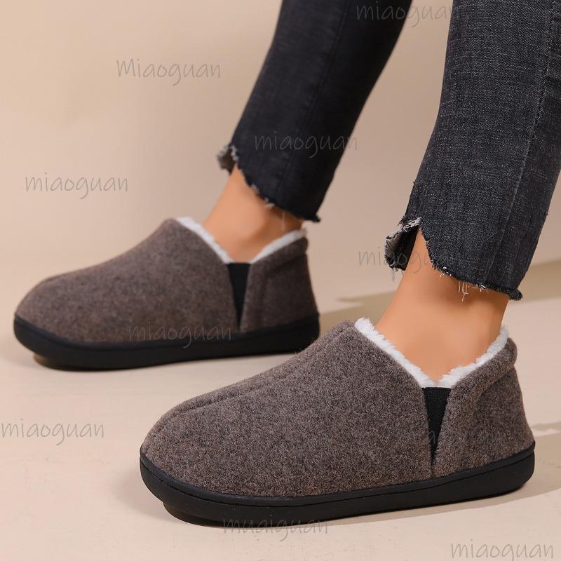 Winter Slippers for Women Men Home Velvet Shoes Casual Warm Fluffy Slippers Indoor Plush Flats Slip On Pantuflas Mujer