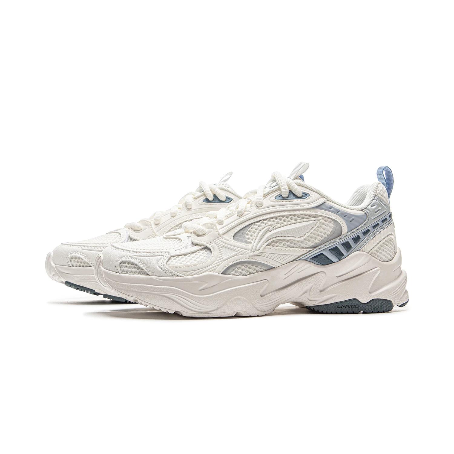 

New LiNing Meteor 2K Slip Resistant, Abrasion Resistant, Breathable Low Top Chunky Sneakers Women s White Blue AGCV114-3 37