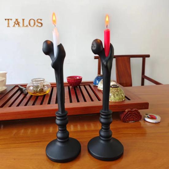 Halloween Candle Holder Resin Human Bone Candlestick Tray Taper Candle Holder Gothic Home Table Decor for Halloween Party