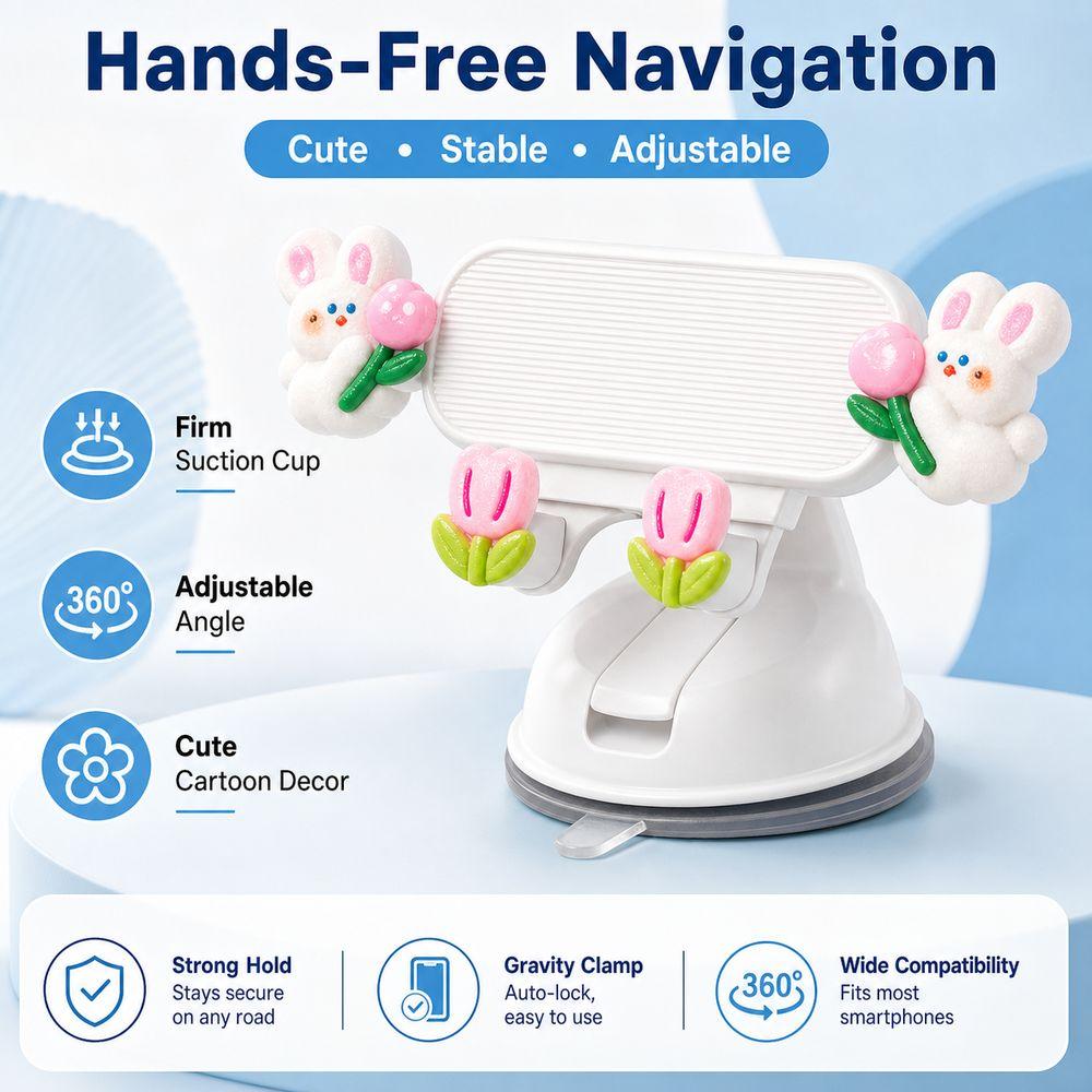 Gravity Clamp Car Phone Holder Adjustable Viewing Angle Car Mobile Holder Car Dashboard
