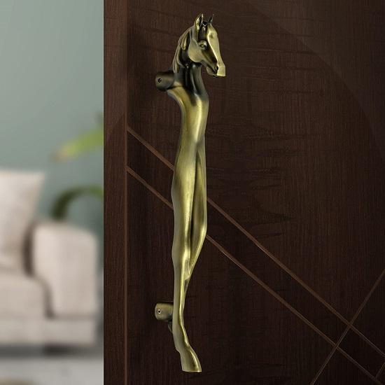 Hochbelastbarer Haupttür-Schiebegriff Pferdeform Türgriff für Haupttür Türgriff für Zuhause/Hotel Büro - 1er-Pack