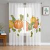 Watercolor Vegetable Texture Sheer Curtains for Bedroom Living Room Decoration Window Curtain Kitchen Tulle Voile Organza Drapes