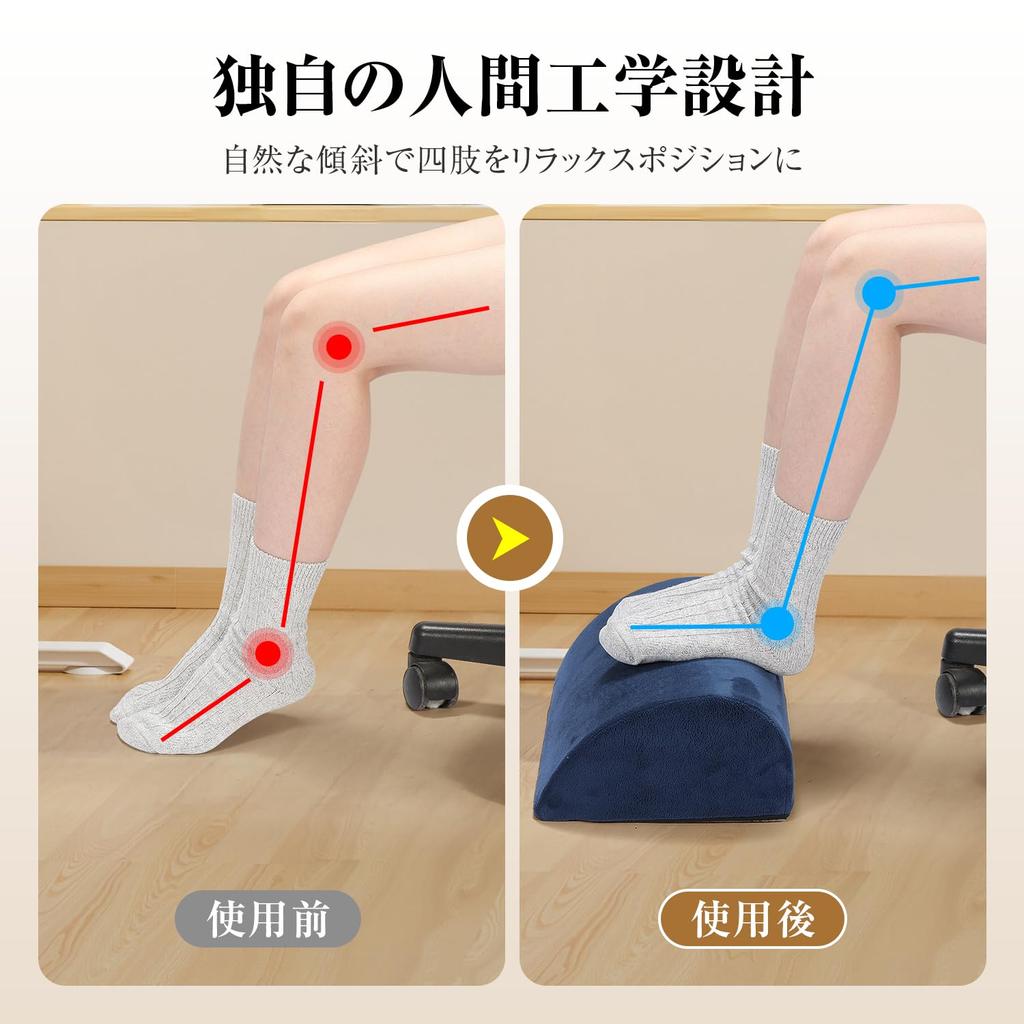 Footrest Reduces Knee and Ankle Ankle Comfortable Foot Rest BU Under-Desk [Chiropractor-Supervised, Strain] Support, Lightweight,