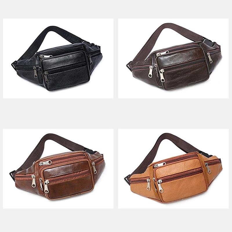 Sac banane homme Sac en cuir PU Sac ceinture de taille Sac banane en cuir artificiel pour homme Sacs à bandoulière mode luxe petits pour hommes