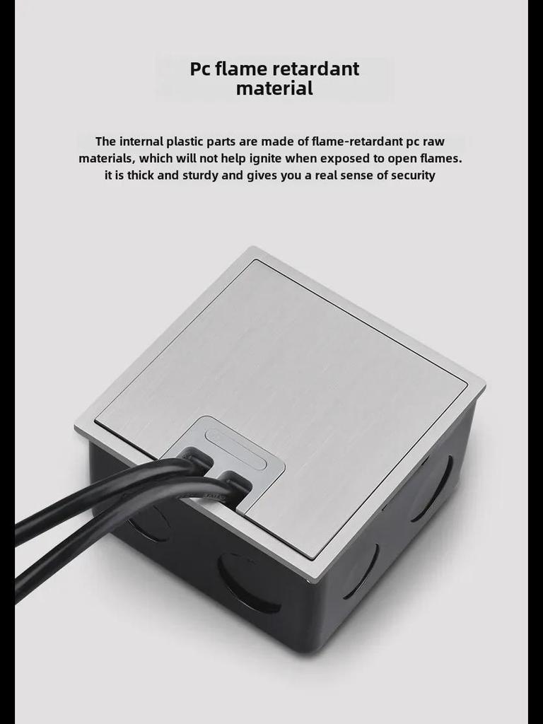 Stainless Steel Concealed Waterproof Floor Socket with Marble Finish