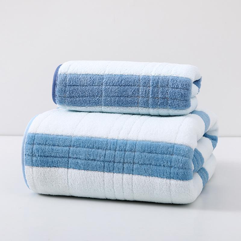 

Набор полотенец Jin Yang Cationic в клетку и полоску из кораллового флиса - Впитывающие и быстросохнущие банные и лицевые полотенца Face Towel 35*75cm