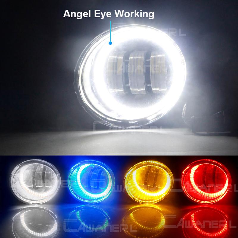 2 x LED-Nebelscheinwerfer mit Angel Eye Tagfahrlicht 9006 Auto Nebel Fahrlicht für Volkswagen VW Golf Jetta 6 Tiguan 5N Touran Beetle EOS Caddy