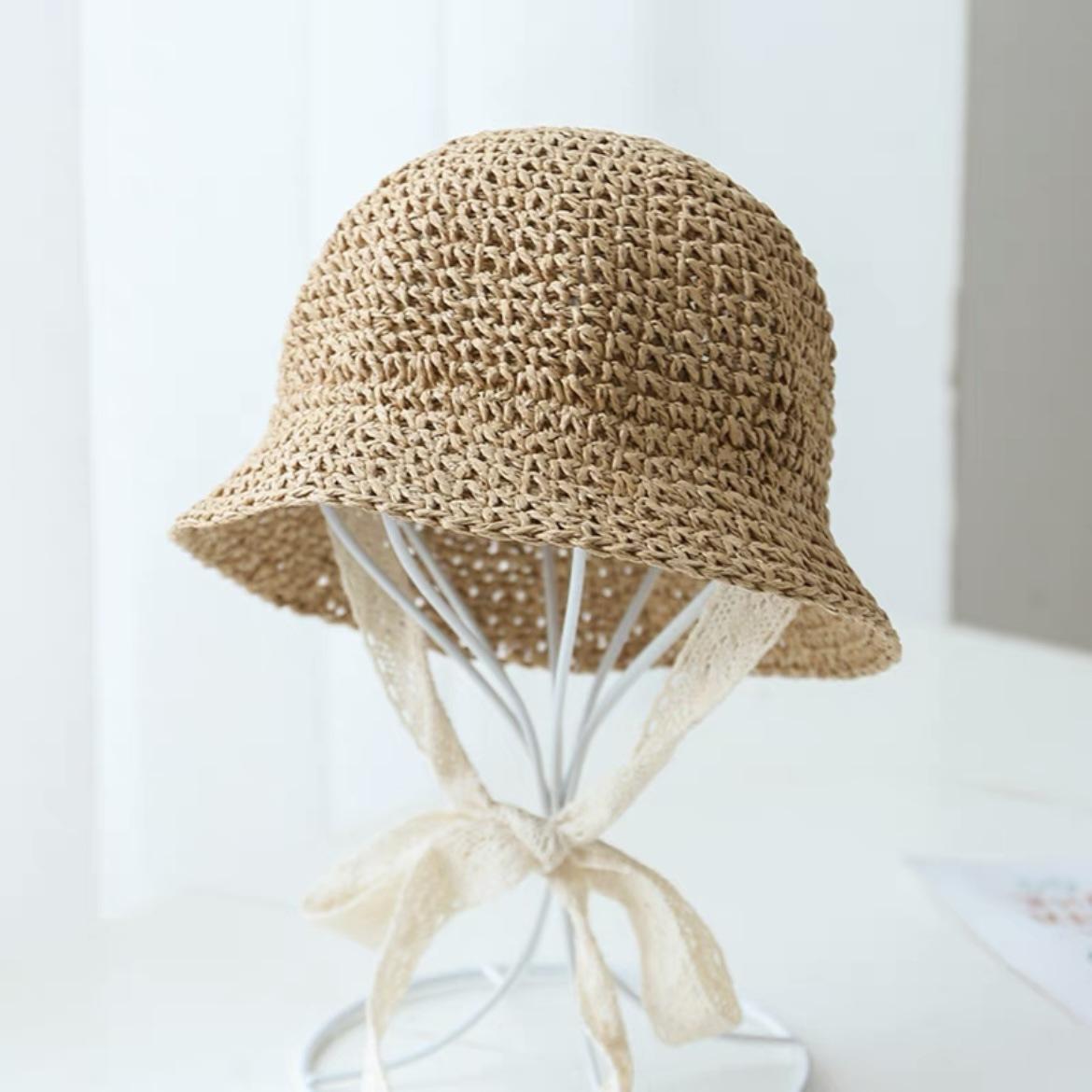 

Baby Hats and Caps Kids Hats Sun Hat Baby Summer Straw Baby Girl Cap Lace Bow Beach Children Panama Hat 2-5 years old