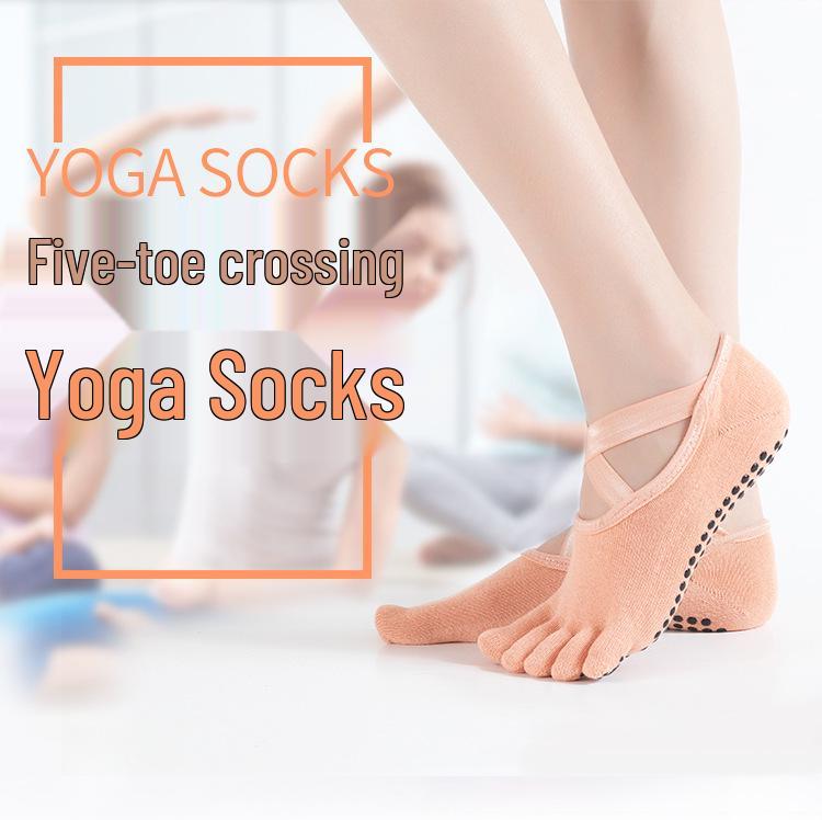 Ballet Style Non-slip Gel Yoga Socks, Cotton Five-Toe Sports Socks