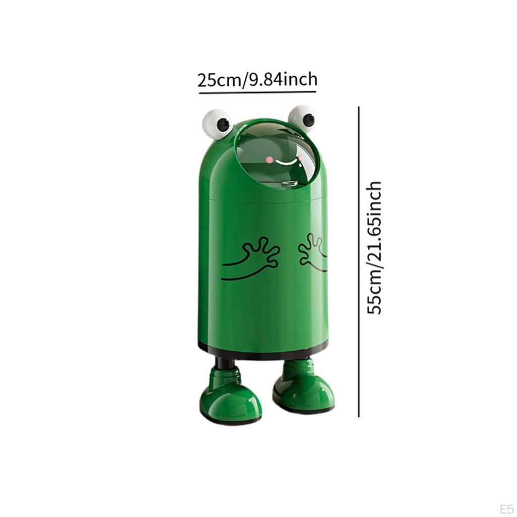 Trash Can Garbage Container Cute Waste Bin Standing Wastebasket with Flip Lid for Kitchen Study Room