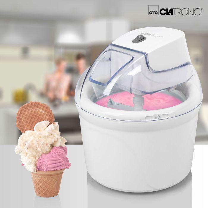 Machine à glace/Sorbetière duo deux compartiments Clatronic ICM 3764 Blanc