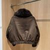 European Autumn and Winter New Suede Fox Big Fur Collar Short Down Jacket Women's Loose and Thin Warm Jacket