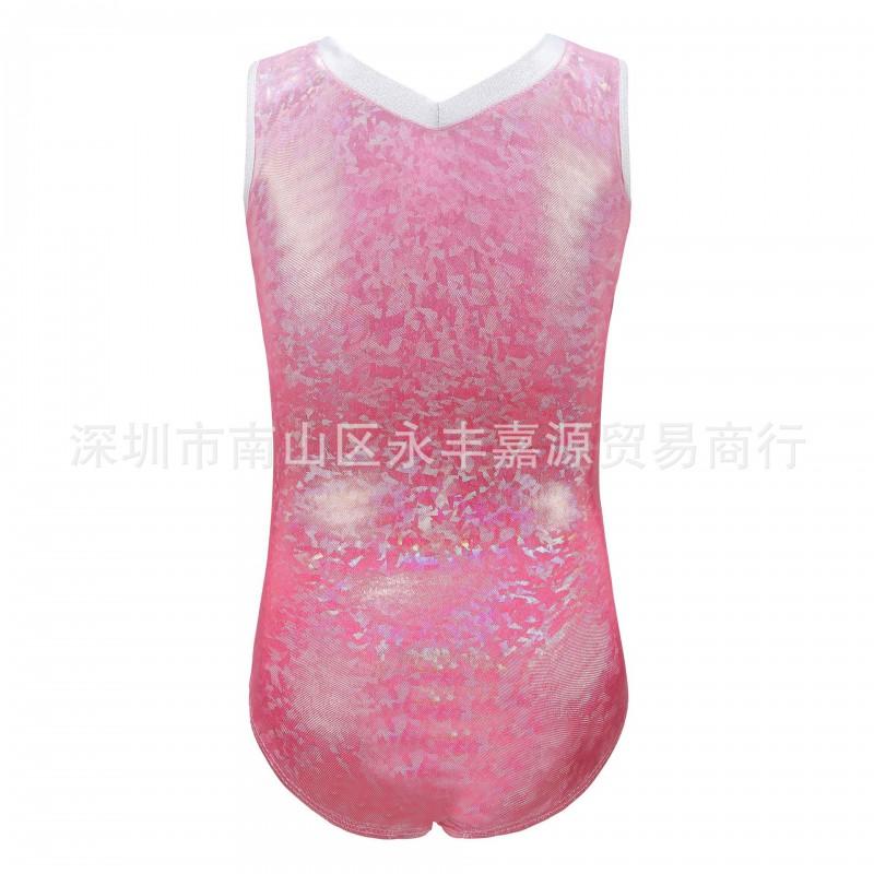 Girls Shiny Ballet Dance Gymnastics Leotard Tutu Dress Performance Outfit Set