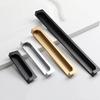 Zinc Alloy Recessed Folding Handle Grip Cabinet Drawer Pulls Cupboard Door Embedded Open Slot Sliding Door Knob Extended Handle