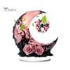 Cute Witchy Desk Accessories Halloween Dark Style Table Decorations, Acrylic Pink And Black Gothic Centerpiece, Fashionable Store Window Ornaments
