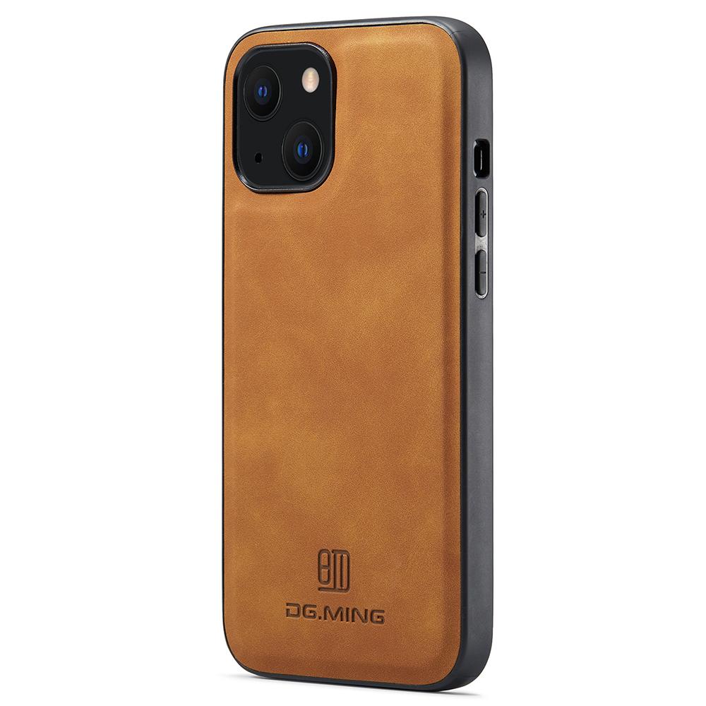DG.MING For iPhone 13 Case Back Protector PU Leather+PC+TPU Phone Cover