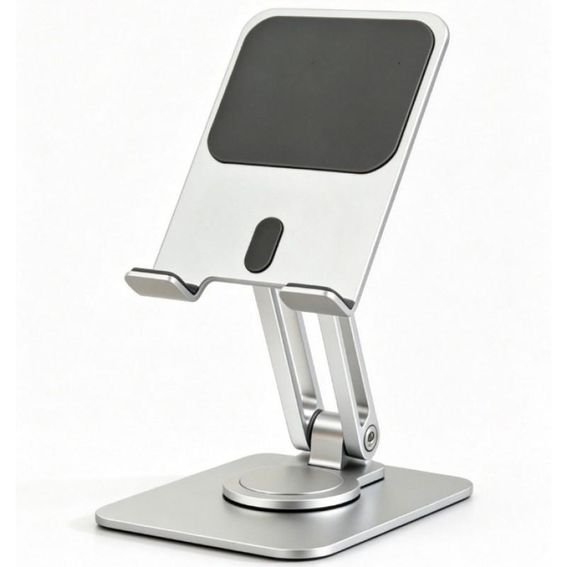 Aluminum Desktop Phone Stand With 360 Rotation Foldable Design Smartphone Tablet Office Desk Travel