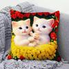 High-Appeal Cute Cat Pillow, Stain-Resistant & Machine Washable, Bedroom Cushion Cover