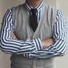 7CM Width Grey Striped Neckties Formal Business TR Cotton Neck Ties For Men Classic Black Red Soft Tie Meeting Tuxedo Cravat