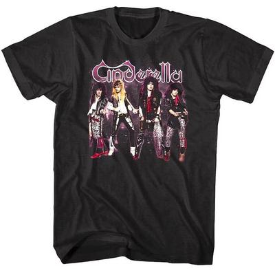 Cenerentola Maglietta da Uomo Band Glam Metal Foto T-shirt Grafica Retro