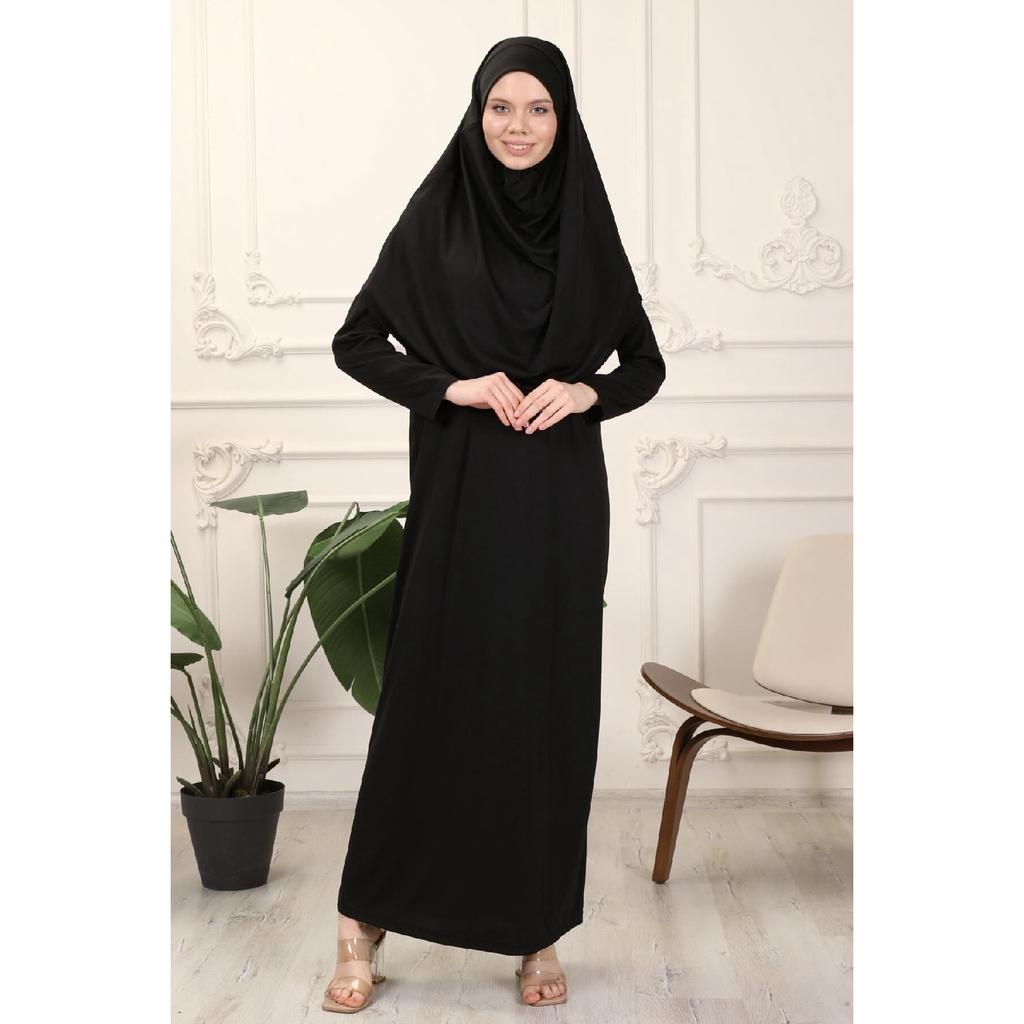 Rochie de rugăciune neagră dintr-o singură bucată, ușor de utilizat, cu basic