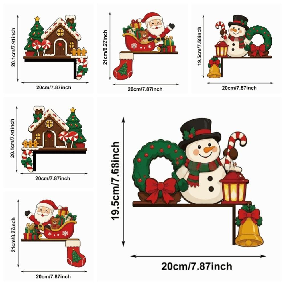 Santa Claus Christmas Door Ornament Wooden Frame Christmas Decoration Home Wall