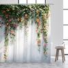 Green Leaves Shower Curtains Tropical Leaf Garden Vine Plant Wall Hanging Fabric Home Bathroom Decor Bath Curtain Set with Hooks