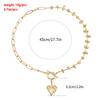 Vintage Inspired Necklace Adjustable Multi Section Heart Charm Collarbone Chain Romantic Jewelry Gift for Women