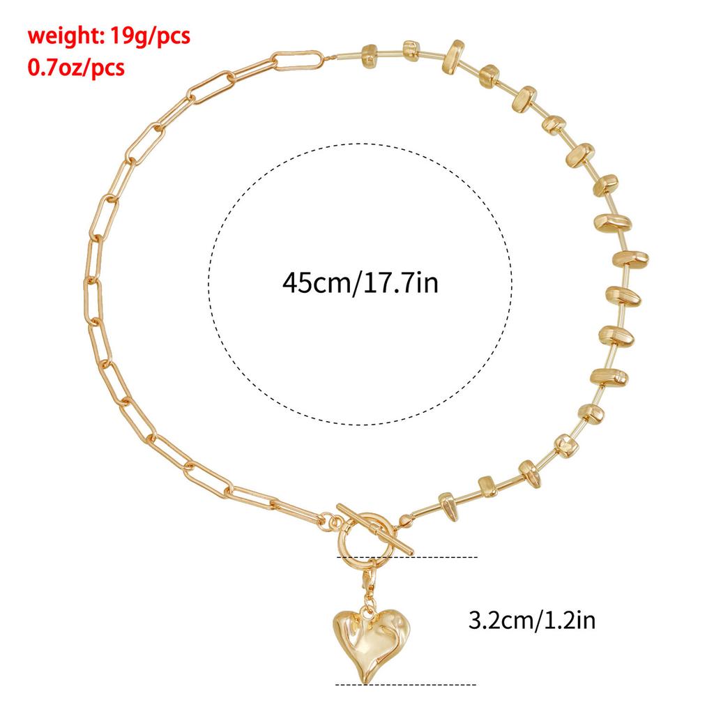 Vintage Inspired Necklace Adjustable Multi Section Heart Charm Collarbone Chain Romantic Jewelry Gift for Women