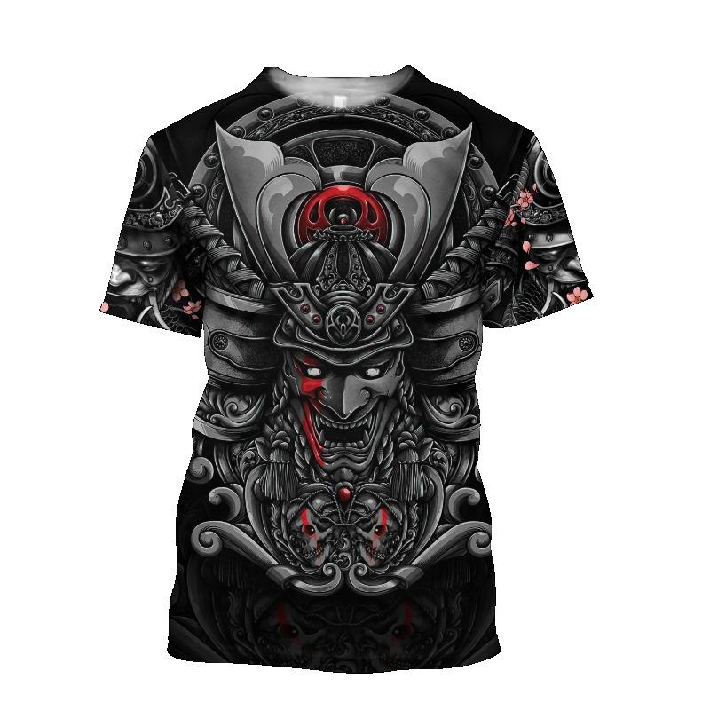 Summer Fashion Men Samurai graphic t shirts Personality Casual Cool Trend Printed Tees Oversized O-neck quick-drying t-shirt Top