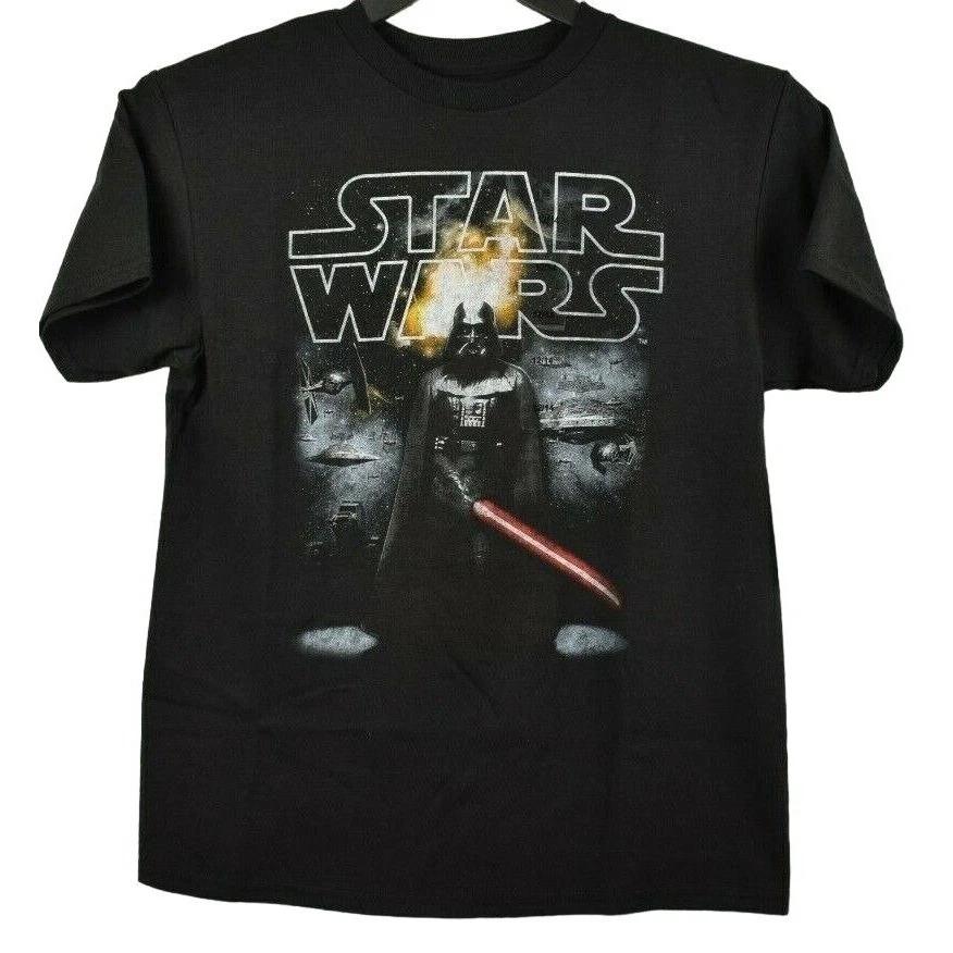 Mad Engine Boys 12 to 14 Star Wars Darth Vader Lightsaber Graphic Black T Shirt 110
