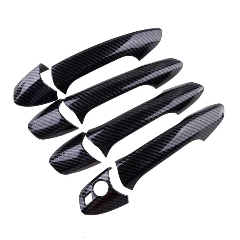 NEU Außentürgriff-Abdeckung Zierkappe Set Carbonfaser-Textur Passend für Mercedes Benz W246 W204 W212 X204 W166 W117 Linkslenker Schwarz