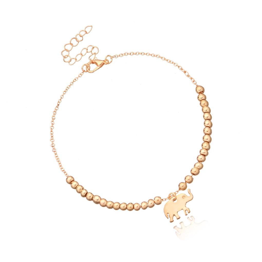 

Elephant Anklets Gold Chain Universal Ankle Adjustable Bracelets Beaded Accessories Women Silver for Valentine s Day