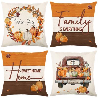 Fall Pillow Cover Family Reunion Party Decoration Pillow Cover Sofa Bedroom Cushion Cover
