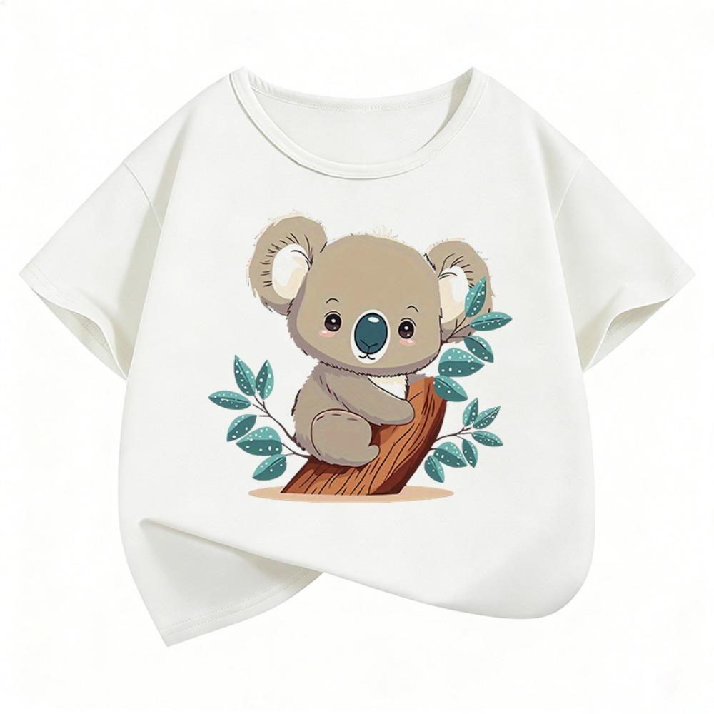 Cute Sloth Graphic Kids Tshirts Summer Short Sleeve Tees Cartoon Boys Girls Clothes Kawaii Tops Y2K Children T-shirt
