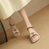 Sandals for Women Color Spelling Roman Style Open Toe Woman Shoes Platform Leather Asian Size On Sale Luxury Summer Daily Korea