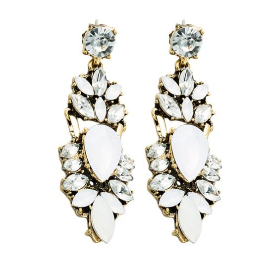 1 par bøyle øredobber for kvinner Fantastiske rhinestone øredobber Etniske Huggie Drop Dangle øredobber Etniske smykker for kvinner