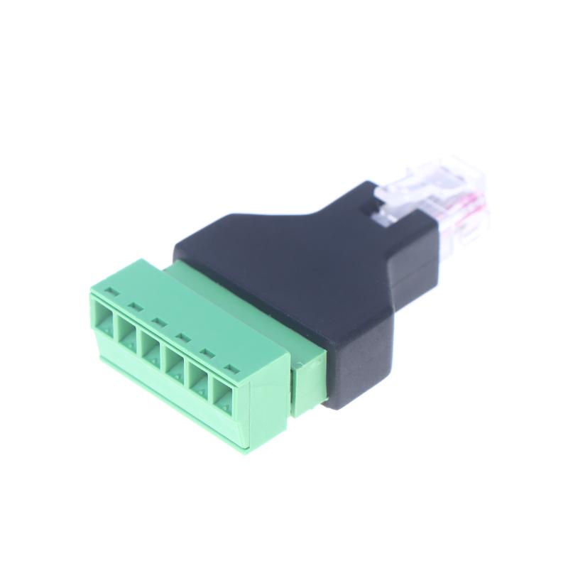 1Pc Cctv Adapter Connector Ethernet Male Plug To Screw Terminal Block 6 Pin With Terminal Plug Splitter Rj12 6P6C