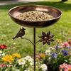 Anti-leakage Iron Garden Birdbath Retro Bird Feeding Station Tall Bird Feeder  Various Pet Birds