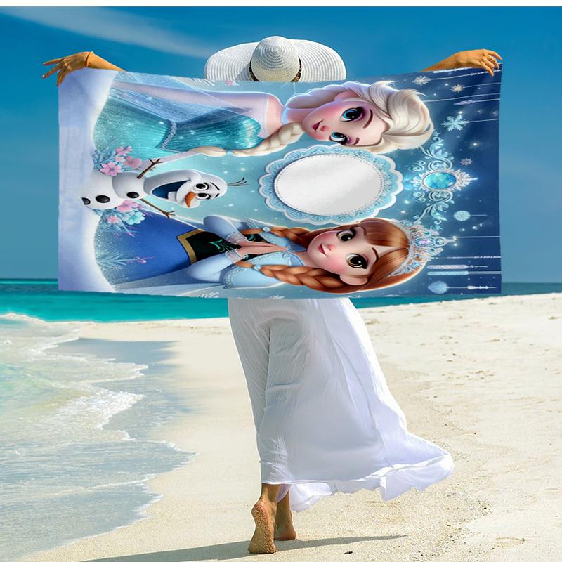 Ultra-Soft Beach Towel with Elsa Theme,Ideal for Pool - Camping, Diving - Perfect Travel Essential, Vibrant Beach Towel.