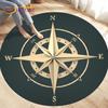Compass Round Area Rug,Retro British Navy New World Discovery Rug,Carpets for Living Room Bedroom,Kids Play Non-slip Floor Mats