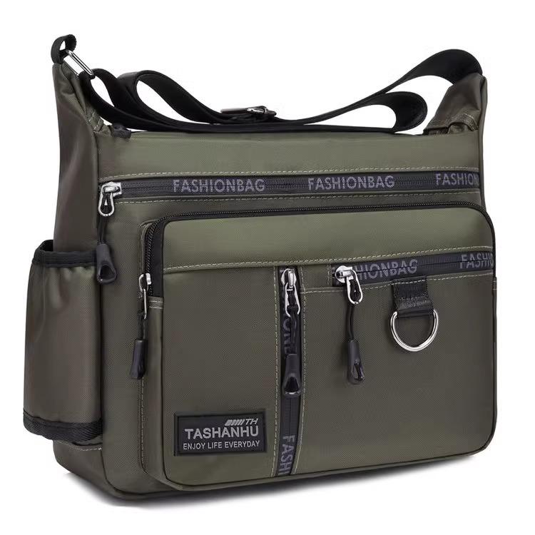2024 Men's Waterproof Crossbody Bag, Large Capacity, 7 Compartments for Casual, Business, and Travel.