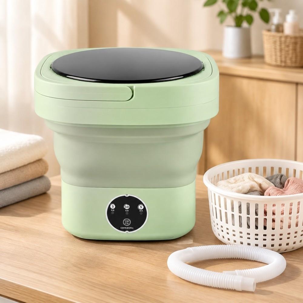 Plastic Foldable Washing Machine Green Compact Washing Machine Mini Washing Machine For Socks